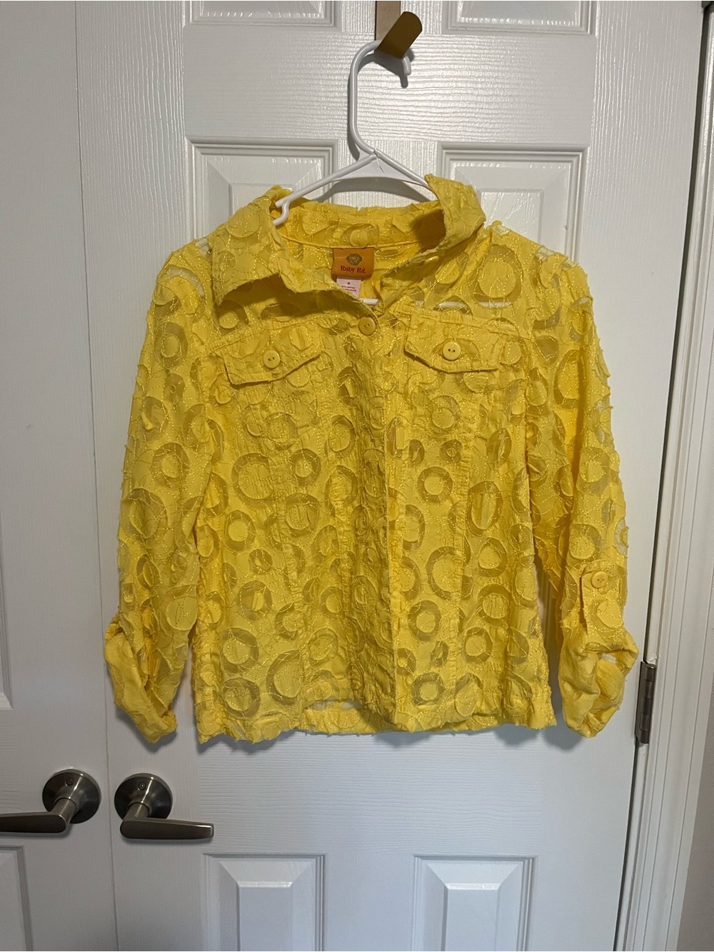 Ruby Rd. Girls' Sunny Yellow Textured Button-Front Top